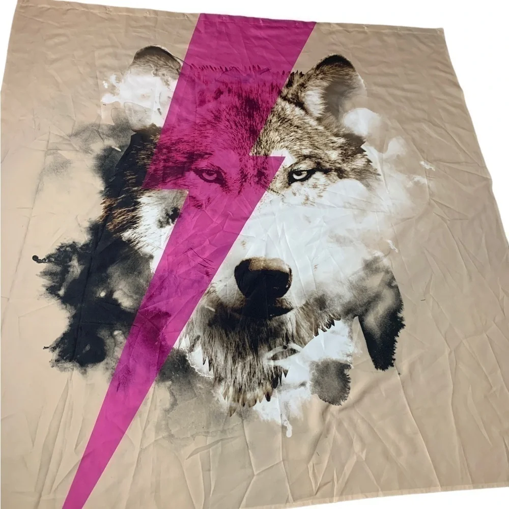 Deny Designs Bowie wolf shower curtain